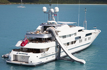 Superyacht with Water Slide